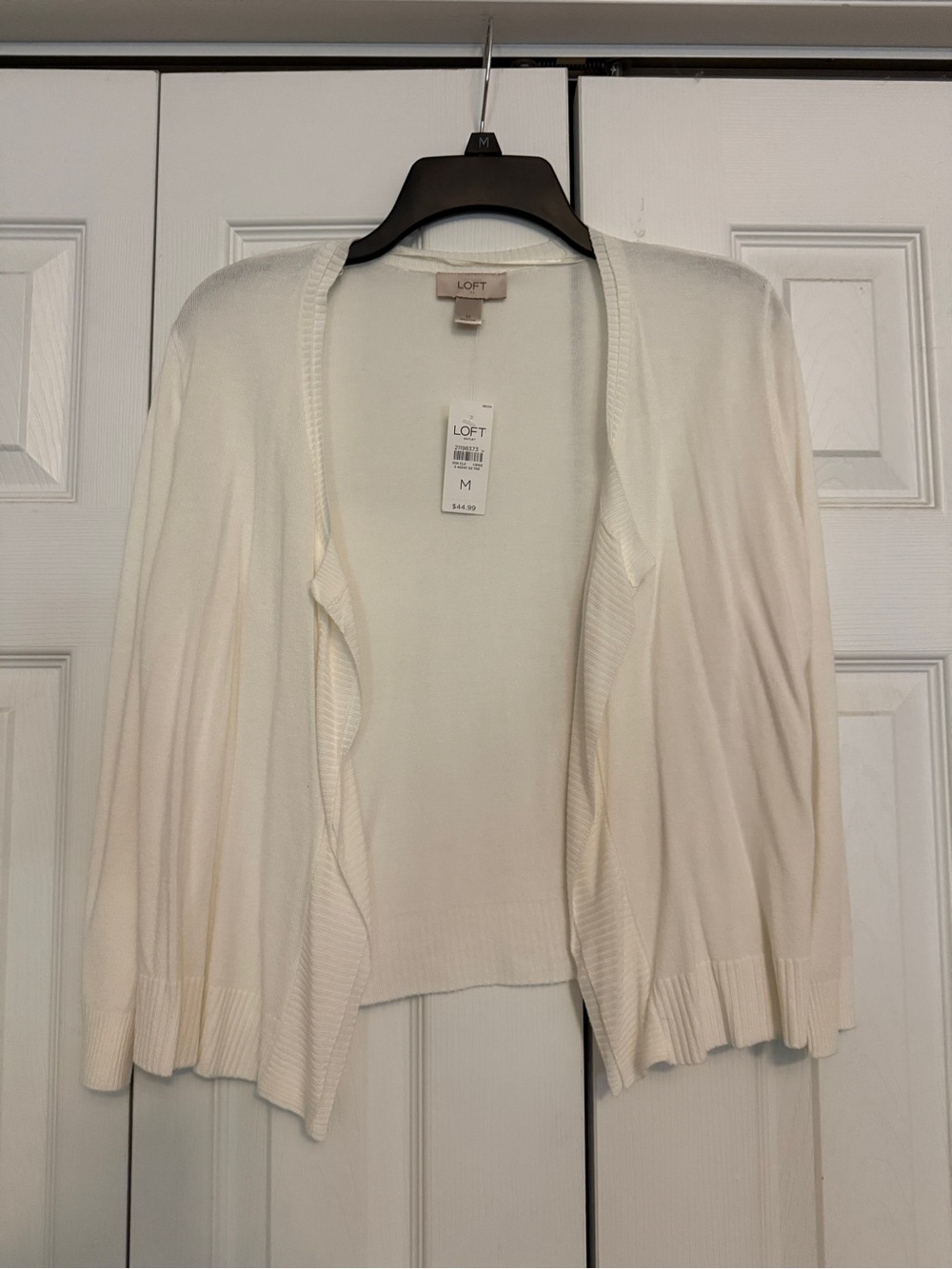 LOFT Cream Open Drape Cardigan